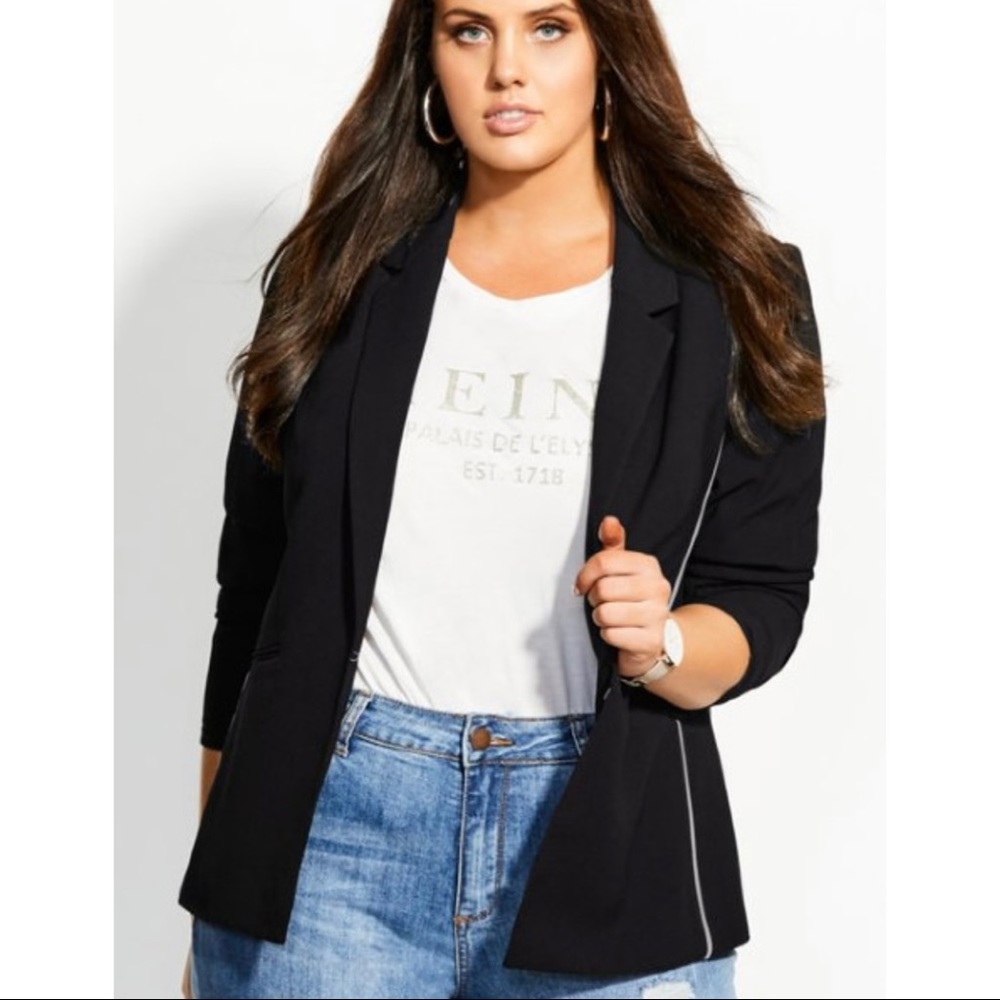 City Chic Stripe Blazer Plus Size XL 22
